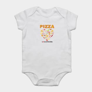 pizza is my valentine! Pizza Addicted, Vegetables, Mushroom, Tomato, Onion, Bell Pepper Unique Set Designs Value Pack Baby Bodysuit